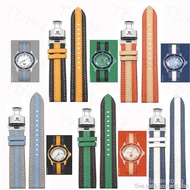 Calfskin genuine cowhide leather strap watch with butterfly buckle 22mm. Blancpain Swatch joint bran