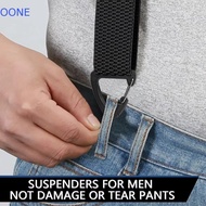 OONE Work Suspenders, Heavy Duty 3.8cm Wide Y-Type Suspenders, Durable Elegant Retro with 3 Gripper 