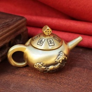Brass Handle Pot Handle Piece Creative Desktop Chinese Style Small Ornaments Brass Lucky Living Rota