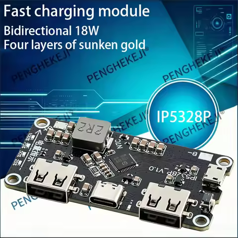IP5328P Dual USB for 18650 Battery Charger Treasure Tpye-c 3.7V Step Up Fast Quick Power bank board 