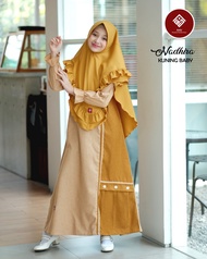 ORIGINAL GAMIS NADHIRA PLUS KERUDUNG BY ANV KIDS USIA 2-14 TAHUN