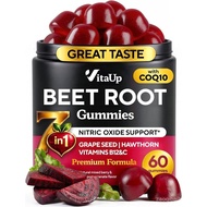 VitaUp Beet Root – Ubi Bit dengan CoQ10, Biji Anggur, C, B12 & B3 – Nitrik Oksida untuk Peredaran Da