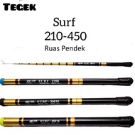 Joran Tegek Surf Golden Vip 180 210 240 270 300 360 450 Cm Ruas Pendek Ringan Dan lentur Fiber