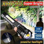 XHP90 Strong Power Flashlights 5000000 Tactical Light Emergency Spotlights Telescopic Jetbeam 1km 18