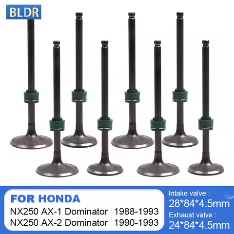 4.5mm Motorcycle NX250 Intake Exhaust Valves Kit 14711-KW3-000 for Honda AX-1 AX1 NX250 AX-1 AX-2 Do