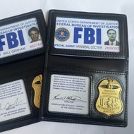 FBI Same Style Driver's ID Holder Genuine Leather American Drama Card Holder Card Holder Metal ID Ho