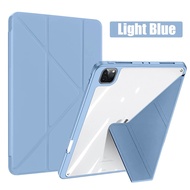 Origami Acrylic Case For iPad Pro 11 12.9 12 9th 10th 2022 10.9 Generation For Ipad Air 5 4 3 2 Mini 6 2021 With Pen Slot Cover