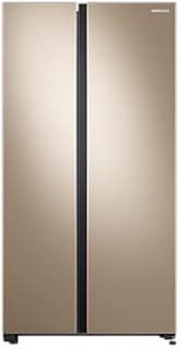 Samsung RS62R5006F8/SS SpaceMax Side-by-side Door Fridge, 647L, Maple Gold, 3 Ticks