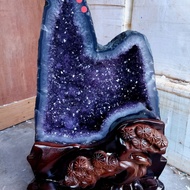 35.4kg natural bimodal amethyst cave ori35.4kg天然双峰紫水晶洞原石大摆件巴西紫晶洞簇奇石风水消磁8.17