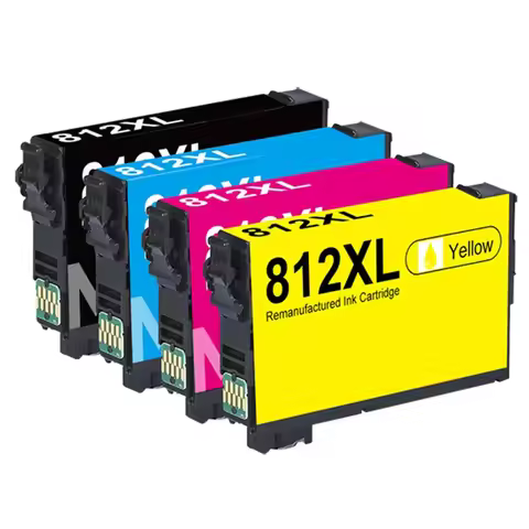 812XL with Upgrade chip Ink Cartridge for Epson 812 T812 XL Ink to use Workforce Pro WF-7820 WF-7840