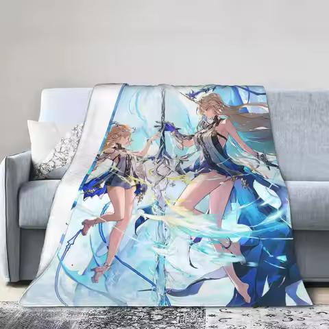 Wuthering Waves WuWa Cartethyia Blanket Game Anime Flannel Awesome Warm Throw Blankets for Bedroom W
