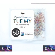 5D Color Fan Silk Eyelashes 0.07 Fiber