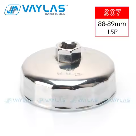 1/2" Square Dr.Steel 88mm-89mm Oil Filter Wrench Cap Housing Tool Remover 15 Flutes Universal For IS