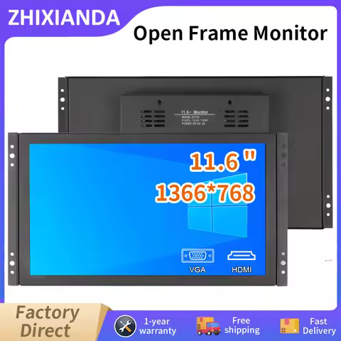Zhixianda 11.6 Inch 1366x768 IPS LCD Industrial Display Resistive/Capacitive Touch Screen Open Frame