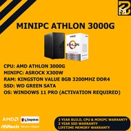 MINIPC: ATHLON 3000G, WD GREEN SATA SSD, 8GB 3200MHZ DDR4 RAM, WIFI & BLUETOOTH