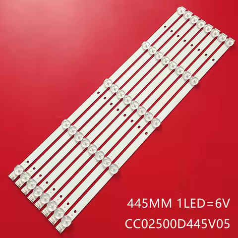 8pcs 445mm ( 6V ) LED Strip CC02500D445V05 500C 5S1P 4X10 1210 For TH-LD50WE9 XYD50BALE-8815A LE-882