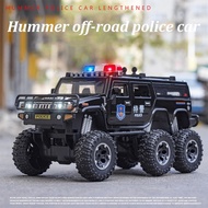 132 Hummer 6*6บิ๊กยางล้อแม็กรถยนต์รุ่นดัดแปลงตำรวจนอกถนนยานพาหนะ D Iecasts โลหะรถของเล่นรุ่นเสียงแสงของขวัญเด็ก