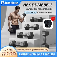 Hexagonal Dumbbell Rubber 6/10/15KG Hex Dumbbells Rubber Fitness Equipment for Men Dumbbell Set