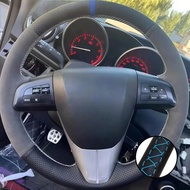 DIY Artificial leather Suede Carbon Fiber Customized Hand-stitched Car Steering Wheel Cover For Old 