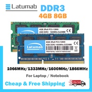 Latumab DDR3 4GB 8GB 1066MHZ 1333MHZ 1600MHZ 1866MHz Laptop Memory PC3-10600/12800/14900 204Pins SOD