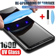 UV Tempered Glass Samsung Galaxy S23 Ultra S22 S21 S20 S10 S9 S8 Plus Note 8 9 10 Plus 20 Ultra Full Liquid Screen Protector Glass