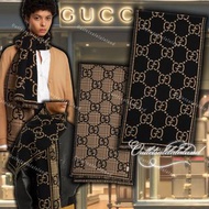 🎄Christmas gift ✨全新正品✨帶原吊牌和包裝✨有盒🎄聖誕禮物🎁雙面設計 經典色🤎GUCCI GG Wool Scarf | 古馳 羊毛頸巾 圍巾 WOOL SILK SCARF gift