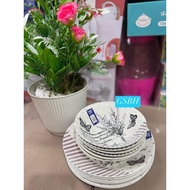 LAVANDER FLOWER PLATE SET6 PLATE 8 INCHES6 BOWL 6 INCHES