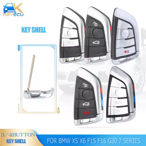 KEYECU 3/4 Button Knife Card Style for BMW X5 X6 F15 F16 G30 7 Series G11 X1 F48 F39 Smart Remote Ca