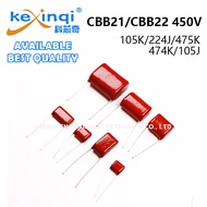 (10pcs) CBB22/21 Capacitor 450V 1UF 0.22UF 4.7UF 0.47UF 1UF 105K 224J 475K 474K 105J P10MM P15MM