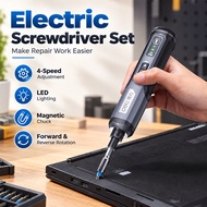 Electric Screwdriver Set/17pcs Mini Tool Kit With Led Light/Rechargeable Foldable Precision Screwdri