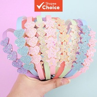 5-piece scallion powder five-pointed star flower heart headbands suitable for girls and children's d