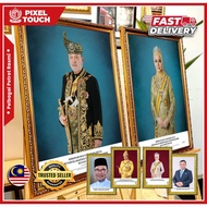 Frame Gambar Agong / Permaisuri Perdana Menteri Dan Sultan Negeri Di Malaysia Saiz A2 Bingkai Kayu B