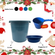 Mirage Marketing 15L Water Pail with Mini Basin and Deep Dipper Laundry Household Bundle