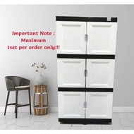 Twins Dolphin 3 Tier Plastic Storage Cabinet / Plastic Drawer / Plastik Kabinet / White Cabinet / Wh