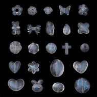Acrylic Bead Pendant Polygon Tansparent White Blue Light For DIY Jewellery Manking