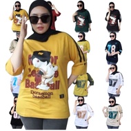 2D FashionTop_Store Oversized Baseball Jersey Model T-Shirt Tops fit L and fit XXL jumbo 3 Sleeves/4