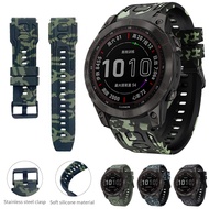 For Garmin Fenix 7 6 5 7Pro 6Pro 5Plus Silicone Quick Release Easy Fit Strap series Camouflage Forer