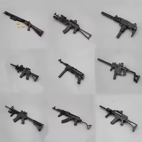 1/6 Soldier Accessories Weapon Puzzle Model MP40 HK416 AK47 Assault Rifle Gun Assembly Model Militar