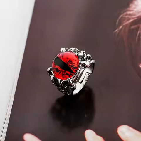Demon Eye Skeleton Ring Male Trendsetter Domineering Single Student Personality Hip-Hop Male Index F