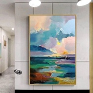 Lukisan Dinding Hiasan Ruang Tamu 1 Set dengan Bingkai Fiber Minimalis - Future Art Painting