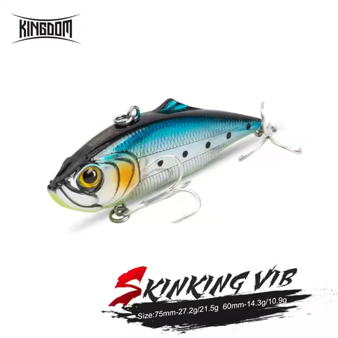 Kingdom Vibrate Sinking Fishing Lures Wobblers Artificial Bait 60mm 75mm Fishing Hard Swimbaits Bass