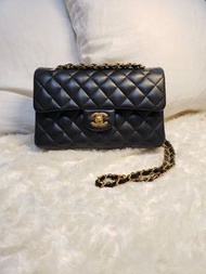 Chanel #30 Classic Flap Small Size 23cm cf23 cf 23 經典垂蓋手袋 黑金 羊皮 Lambskin