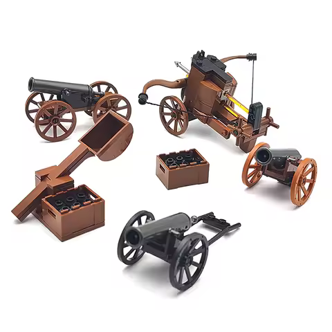 Medieval building blocks crossbow chariot cannon trebuchet castle siege weapon MOC retro equipment t