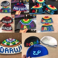 kopiah/kopiah kait/kopiah kait nama kanak-kanak kids