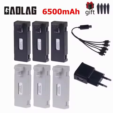 RC Drone Battery For E88 E99 E88PRO Ls-E525 E99PRO K3 Battery 3.7V 6500Mah Quadcopter Helicopter Min