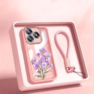 YBD Phone Case For OPPO A6C 5G Minimalist Daisy Forget-Me-Not Floral Transparent Phone Case