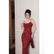 SA NEW ARRIVAL COMMITMENT TO STANDARD SHAPE (ORANGE STUDIOS ) - Bella Long Dress - Long Sequin 2-Str