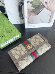 Gucci 經典織帶長款翻蓋荷包