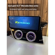 Myvi 2025 gen3 12.3”inc 4+64gb Mercedes Benz design ambient light Excedio android player automobile 