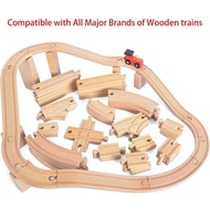 Wooden Train Track Set Compatible with All Major Brands Toys For Children Wooden Railway Toy DIY Road essories Toy Kids